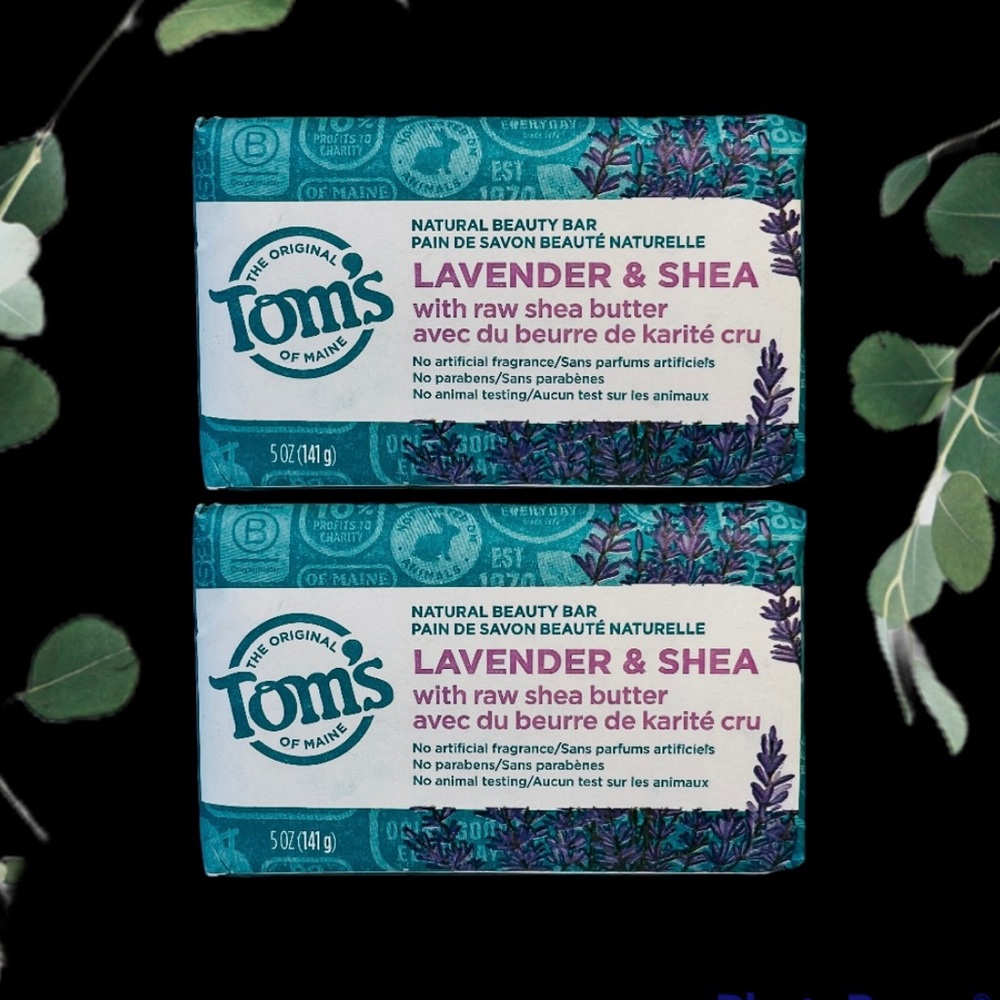 Lavender & Shea Beauty Bar Tom's Of Maine Bar Soap 5 Oz Each - Picture 9 of 10